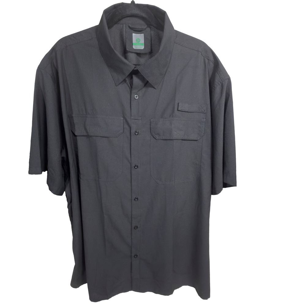 All in Motion Fishing Shirt 4XL Mens Short Sleeve Ripstop Ventilated Black - Picture 1 of 6